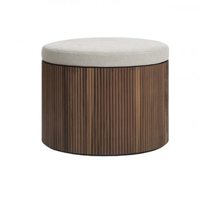 Ribbed Wood Cushioned Coffee Table | Lema Drum