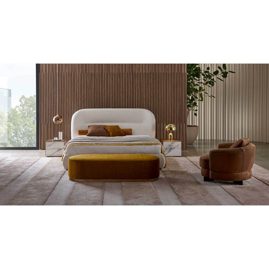 Upholstered Curved Bed | Marelli Noah | Italianfurniture.com