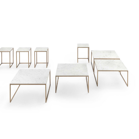 Vertical Base Marble Coffee Table | Marelli Frame | Italianfurniture.com