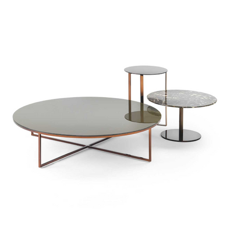 Glass Round Coffee Table | Marelli Frame | Italianfurniture.com