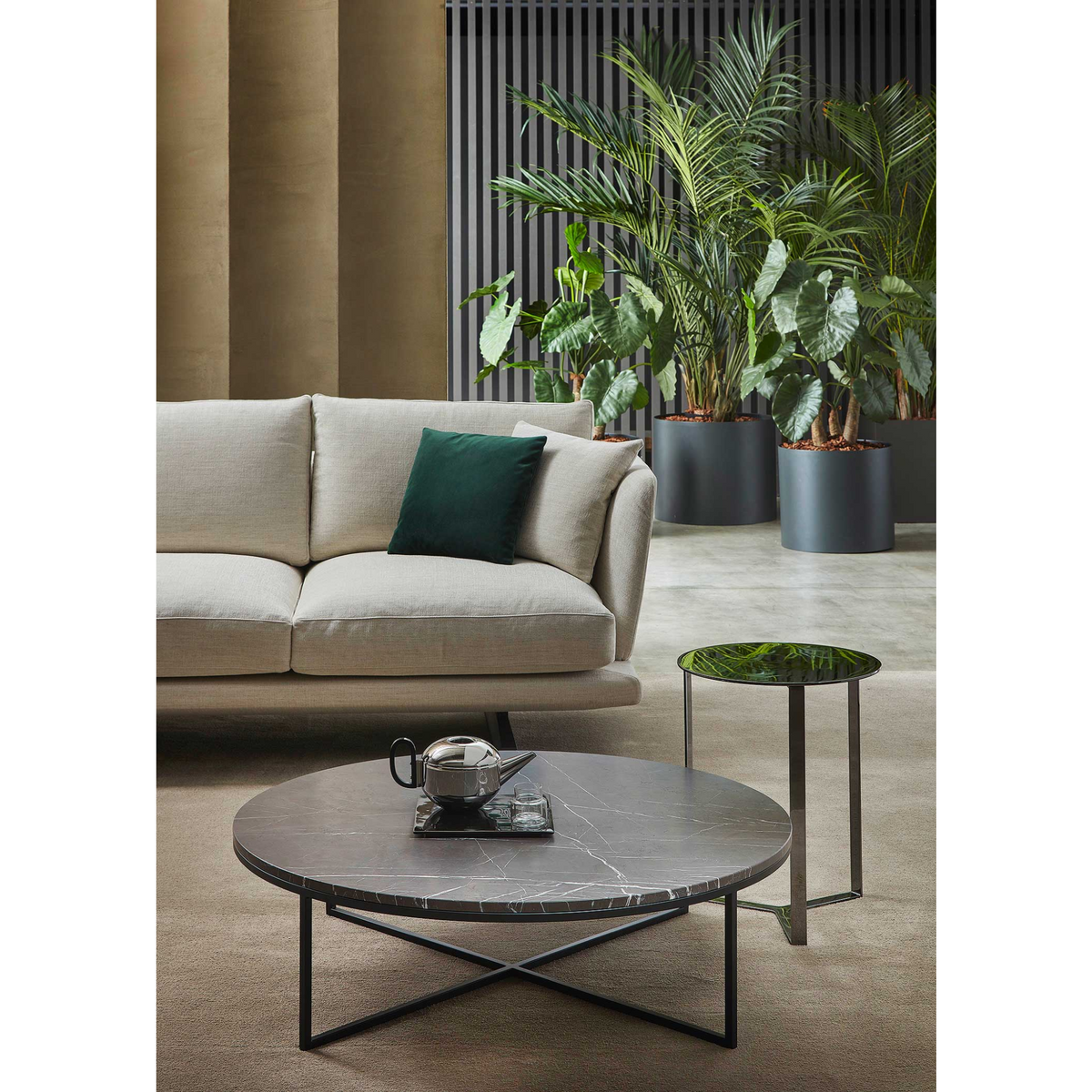 Cross-Base Marble Coffee Table | Marelli Frame | Italian Furniture ...