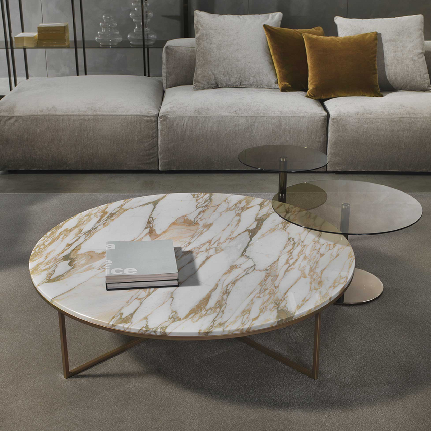 Cross-Base Marble Coffee Table | Marelli Frame | Italianfurniture.com