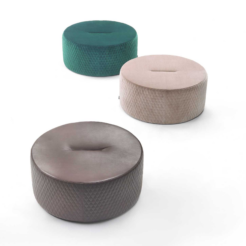 Central Strip Round Ottoman | Marelli River | Italianfurniture.com