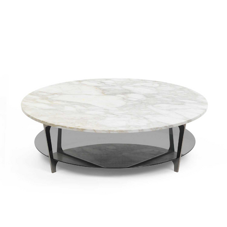 Round Marble Undershelf Coffee Table | Marelli Tab | Italianfurniture.com