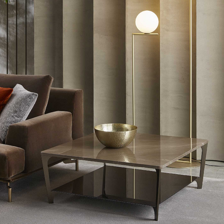 Square Marble Undershelf Coffee Table | Marelli Tab | ItalianFurniture.com