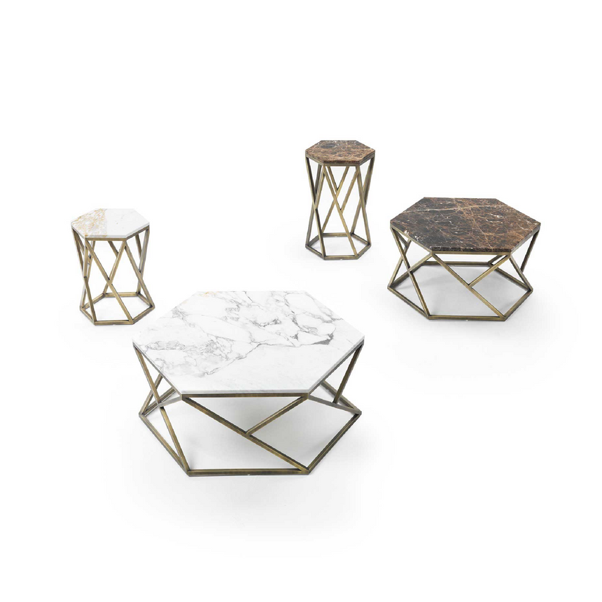 Hexagonal Marble Coffee Table | Marelli Tatlin | Italianfurniture.com