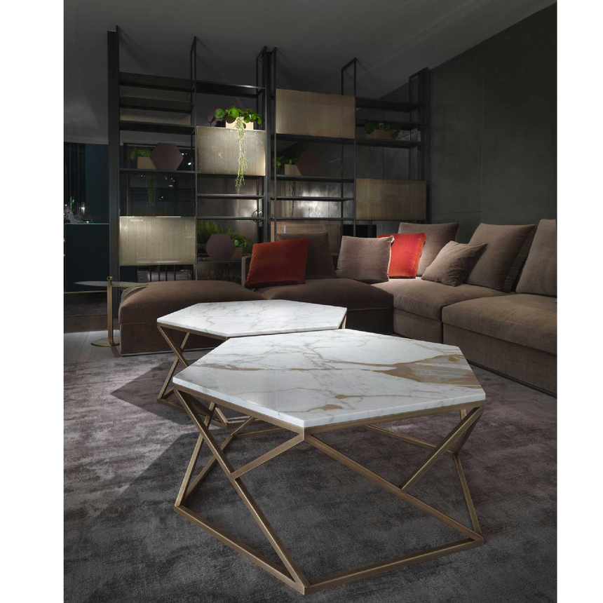 Hexagonal Marble Coffee Table | Marelli Tatlin | Italianfurniture.com