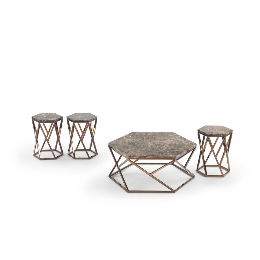 Hexagonal Marble Coffee Table | Marelli Tatlin | Italianfurniture.com