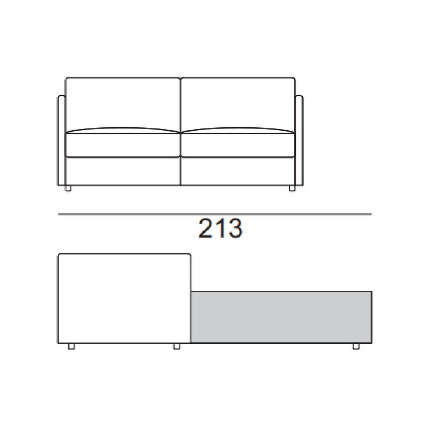 Brown Narrow-Armed Daybed | Marelli Adam