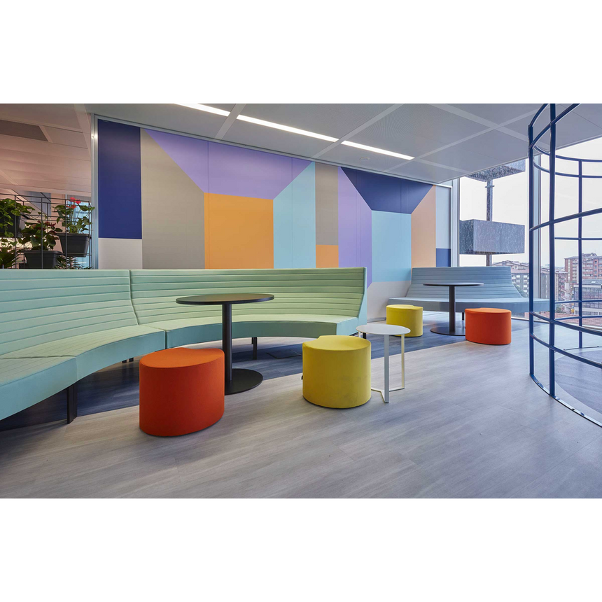 Cylindrical Upholstered Ottoman | Marelli App | ItalianFurniture.com