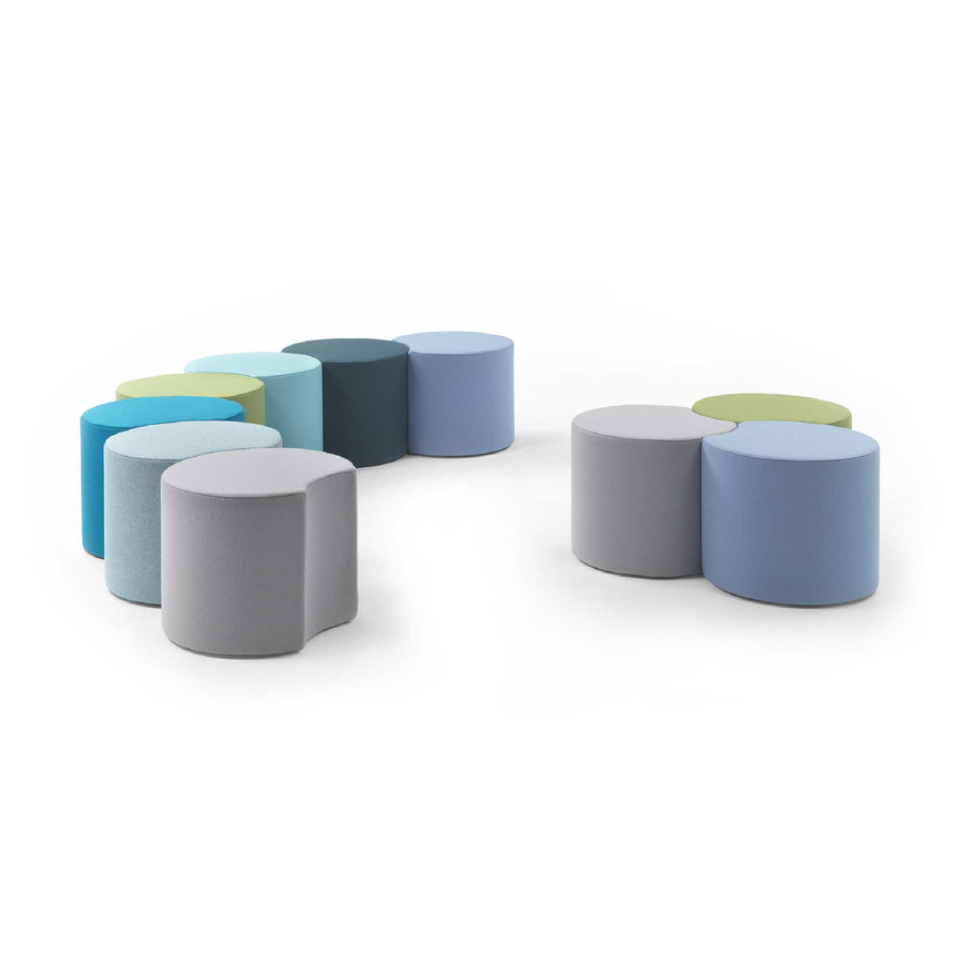 Cylindrical Upholstered Ottoman | Marelli App | ItalianFurniture.com