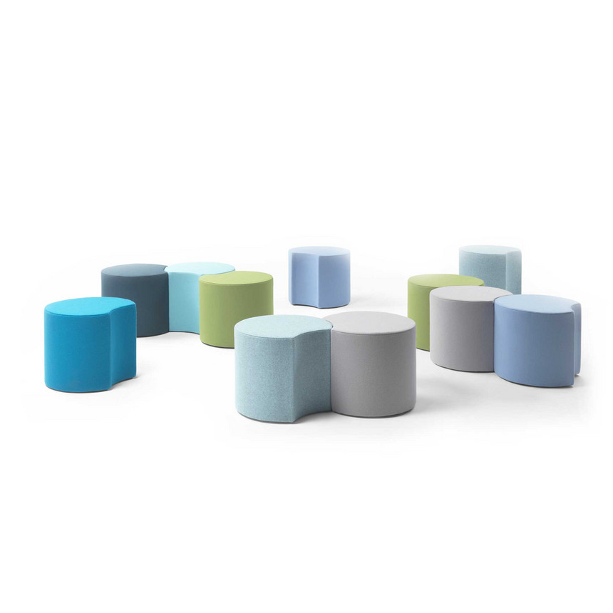 Cylindrical Upholstered Ottoman | Marelli App | ItalianFurniture.com