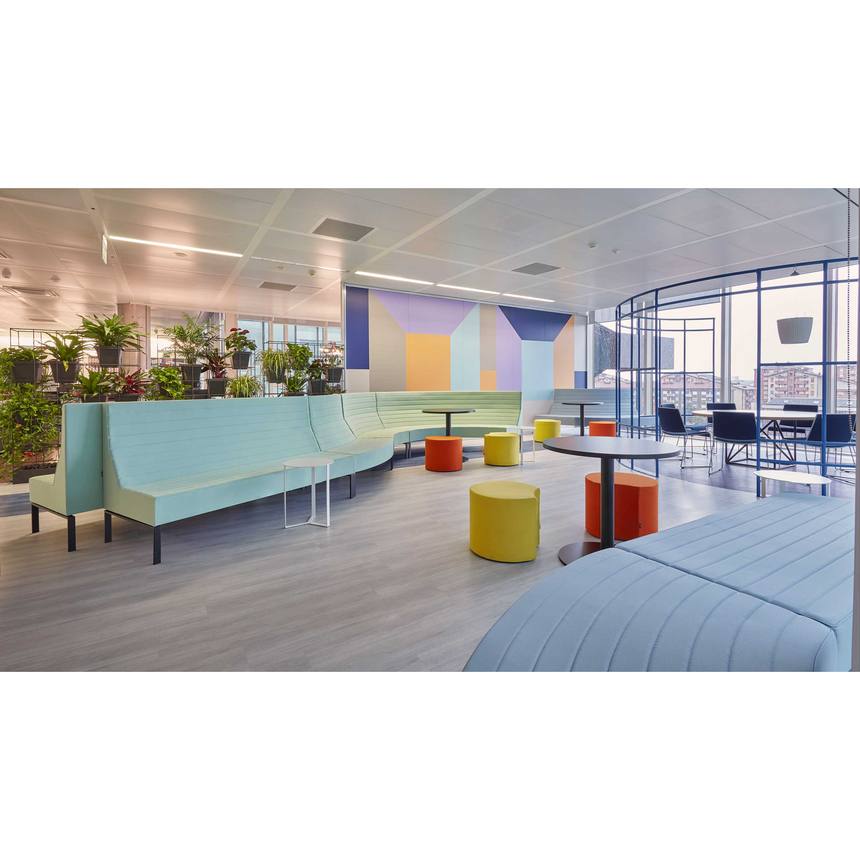 Cylindrical Upholstered Ottoman | Marelli App | ItalianFurniture.com