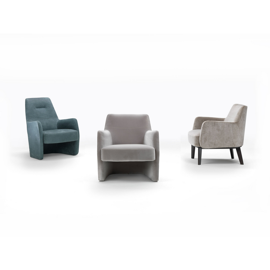 Upholstered Base Lounge Armchair | Marelli Clipper | Italianfurniture.com