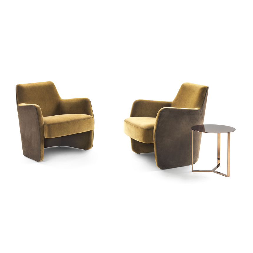 Upholstered Base Lounge Armchair | Marelli Clipper | Italianfurniture.com