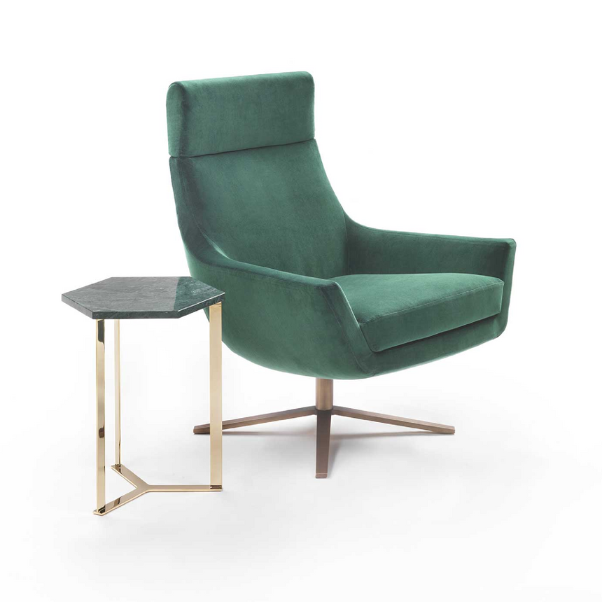 Upholstered Swivel Armchair | Marelli Joy | Italianfurniture.com