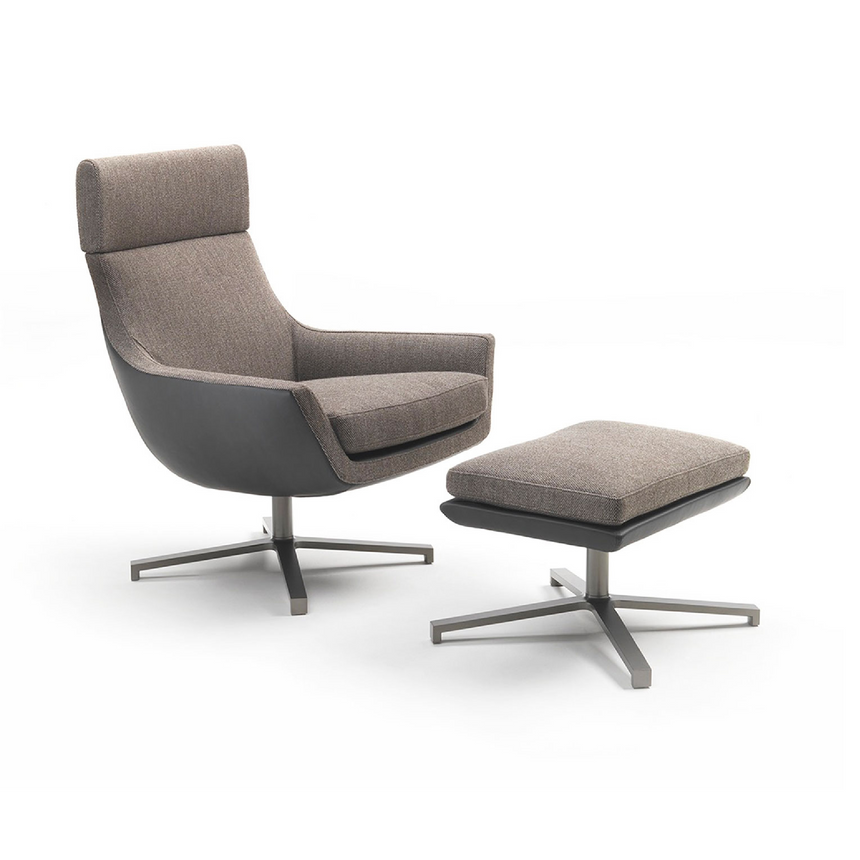 4-Spoke Swivel Ottoman | Marelli Joy | Italianfurniture.com