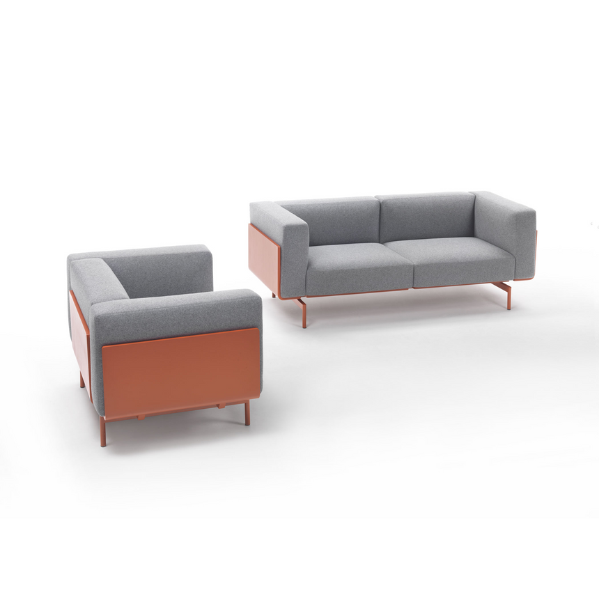 Metal Base Lounge Armchair | Marelli L-Sofa | Italianfurniture.com