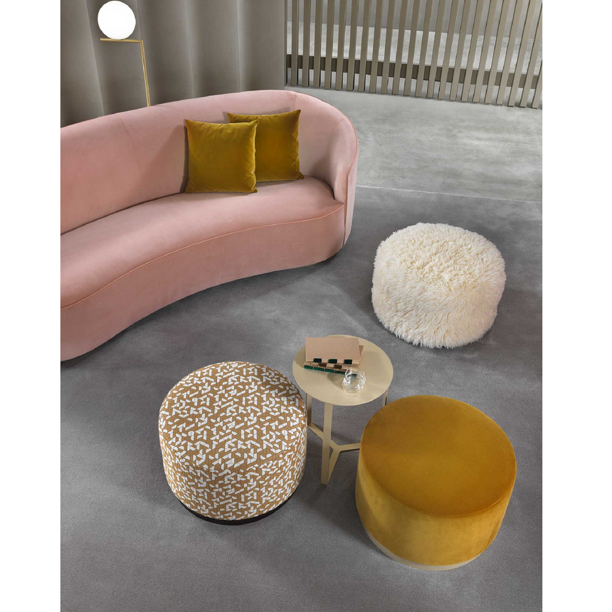Upholstered Round Ottoman | Marelli Moon | Italianfurniture.com