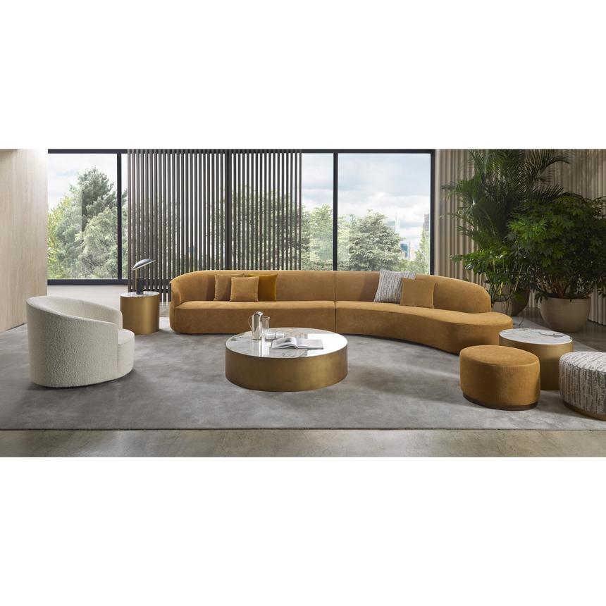 Upholstered Round Ottoman | Marelli Moon | Italianfurniture.com