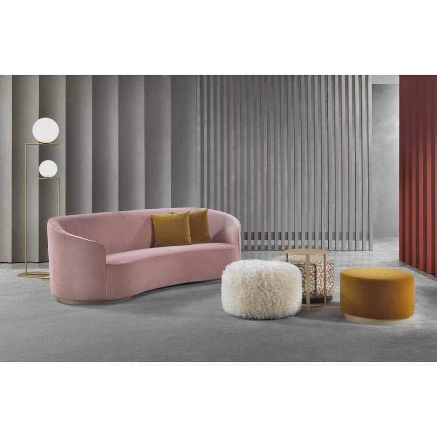 Upholstered Round Ottoman | Marelli Moon | Italianfurniture.com