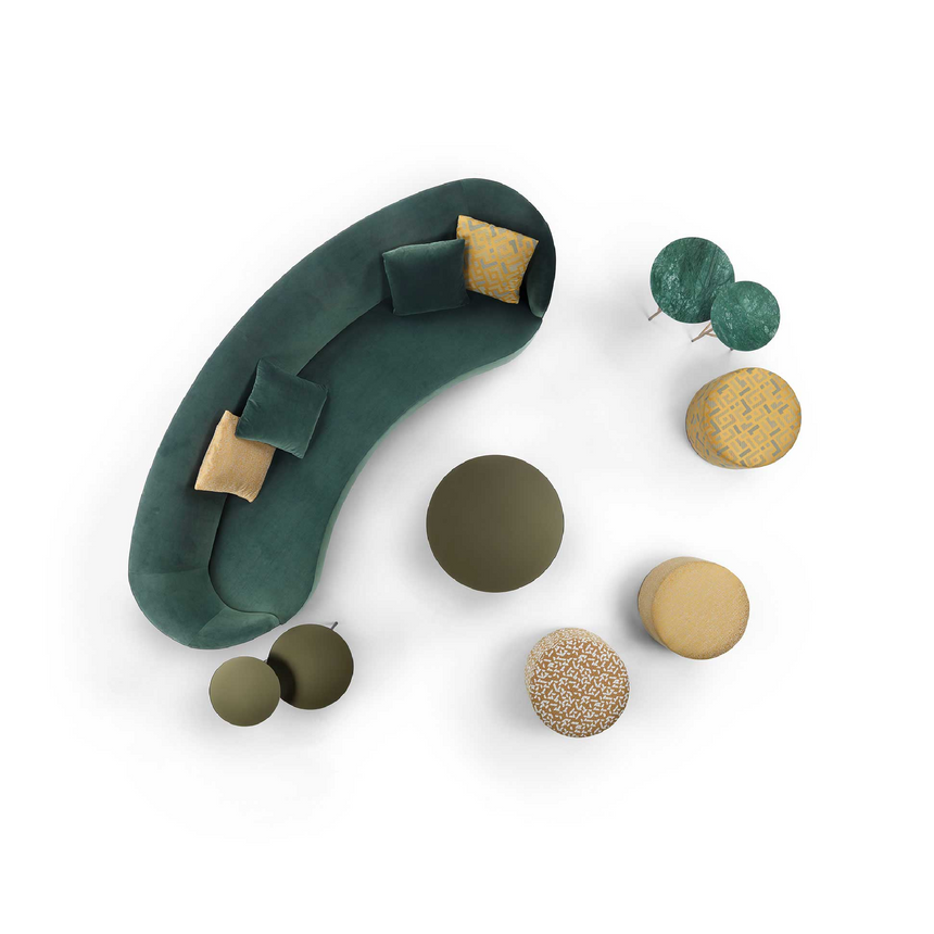 Metal Base Curved Sofa | Marelli Moon | italianfurniture.com