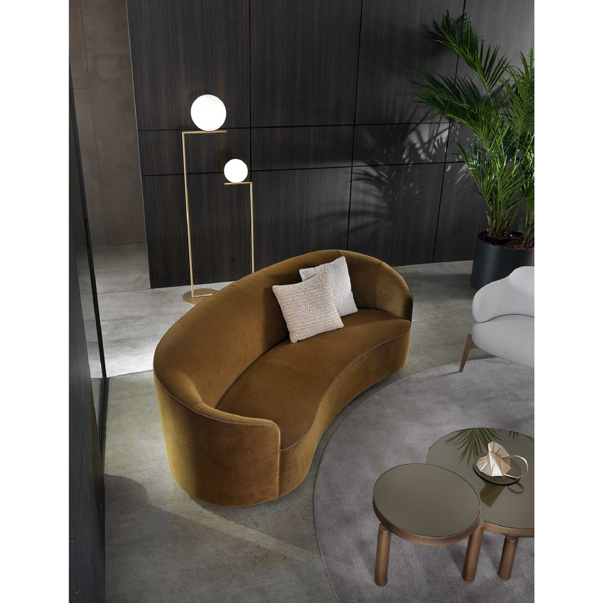 Metal Base Curved Sofa | Marelli Moon | italianfurniture.com