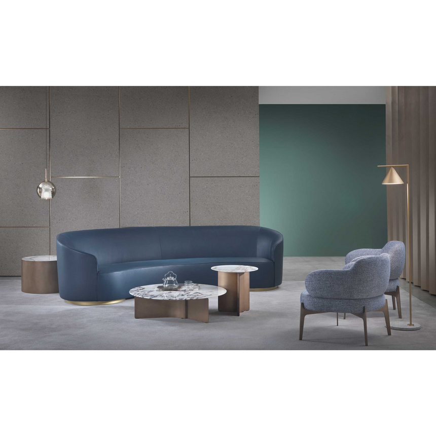Metal Base Curved Sofa | Marelli Moon | italianfurniture.com