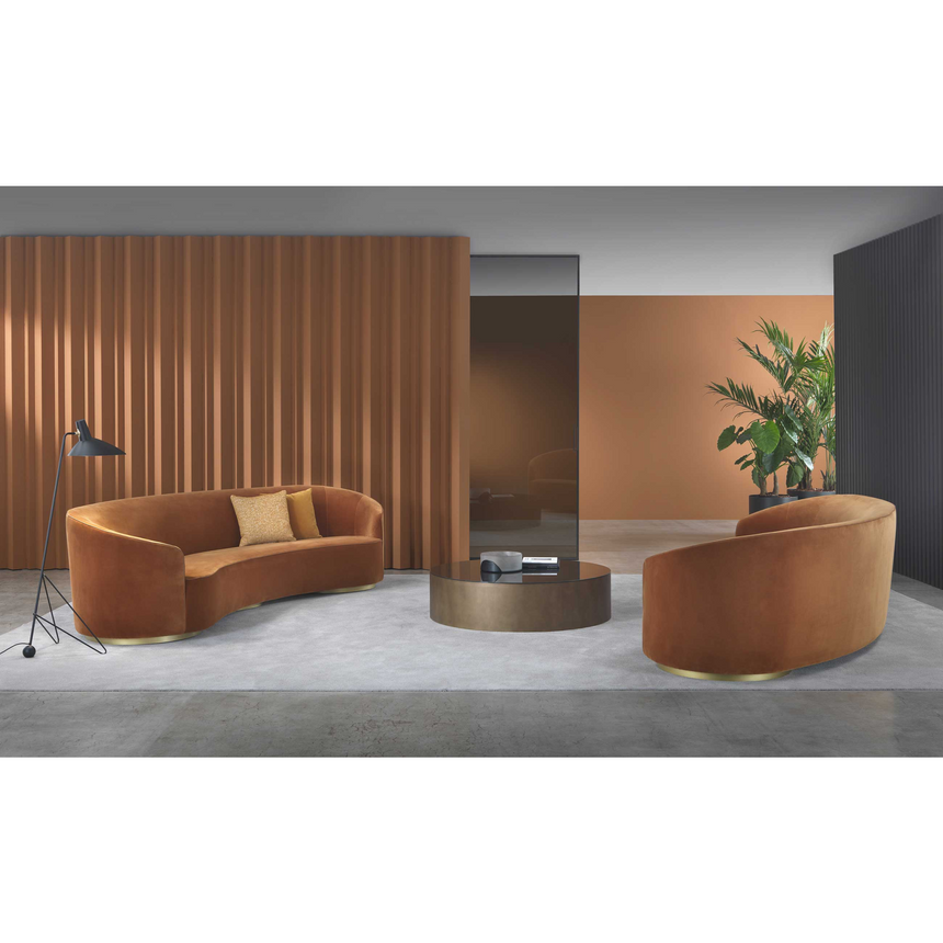Metal Base Curved Sofa | Marelli Moon | italianfurniture.com
