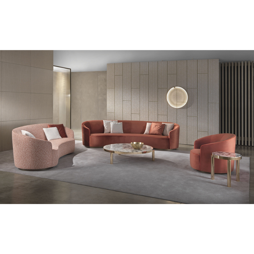 Metal Base Curved Sofa | Marelli Moon | italianfurniture.com