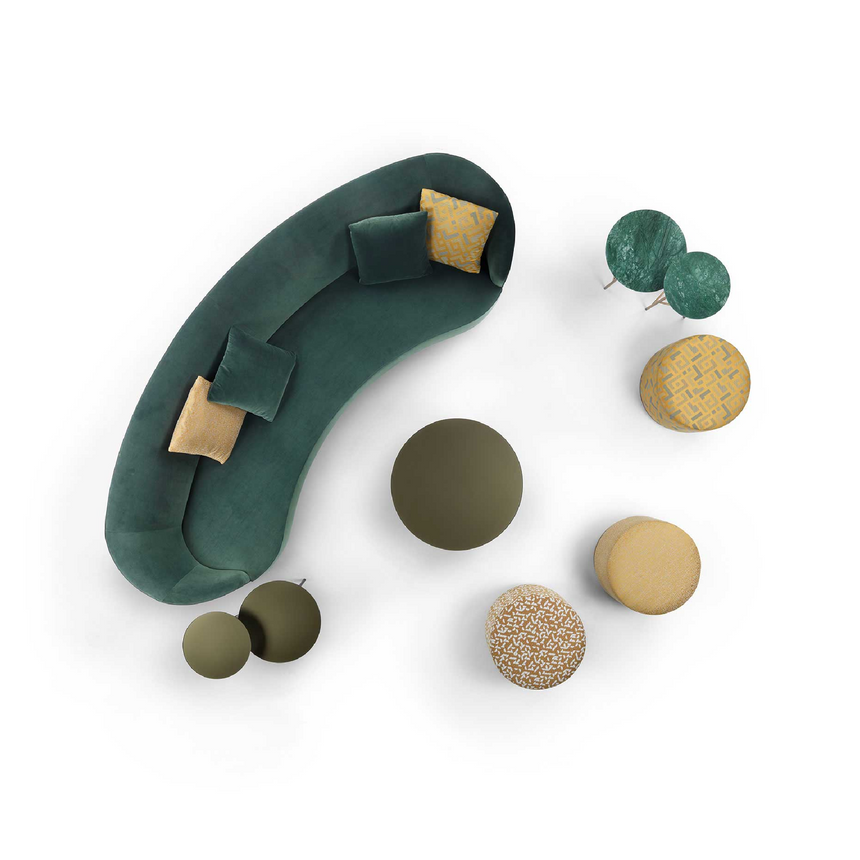 Metal Base Curved Sofa | Marelli Moon | italianfurniture.com