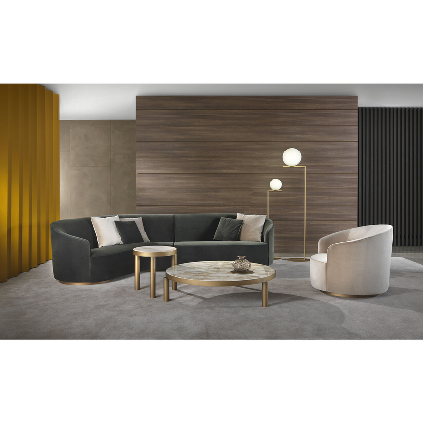 Metal Base Curved Side Sofa | Marelli Moon | Italianfurniture.com