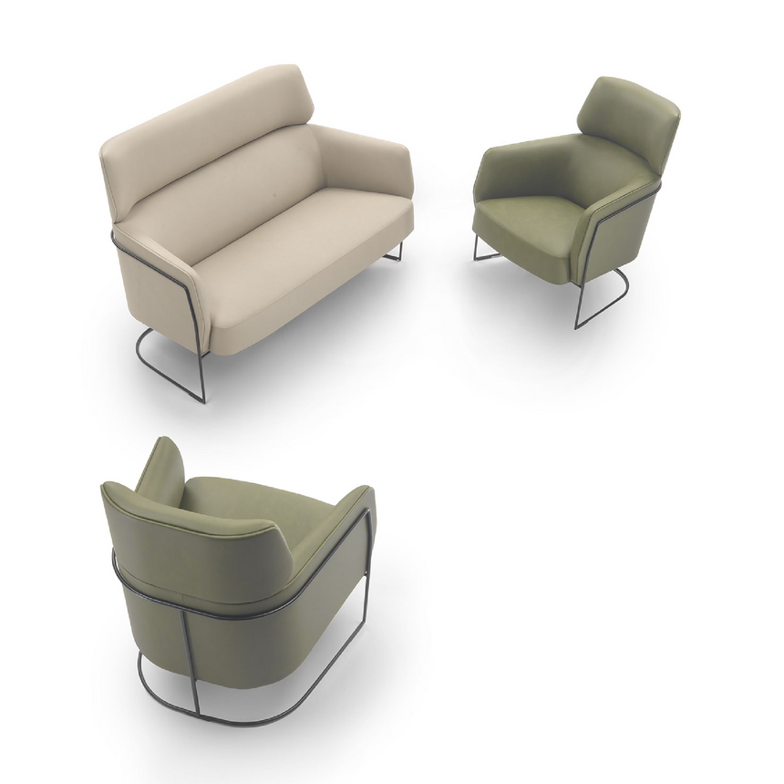 Metal Framed High-Back Armchair | Marelli Nest | Italianfurniture.com