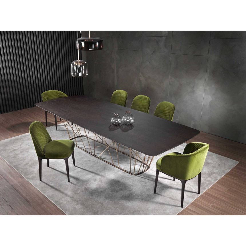 Curved Back Quilted Dining Chair | Marelli Paris | Italianfurniture.com