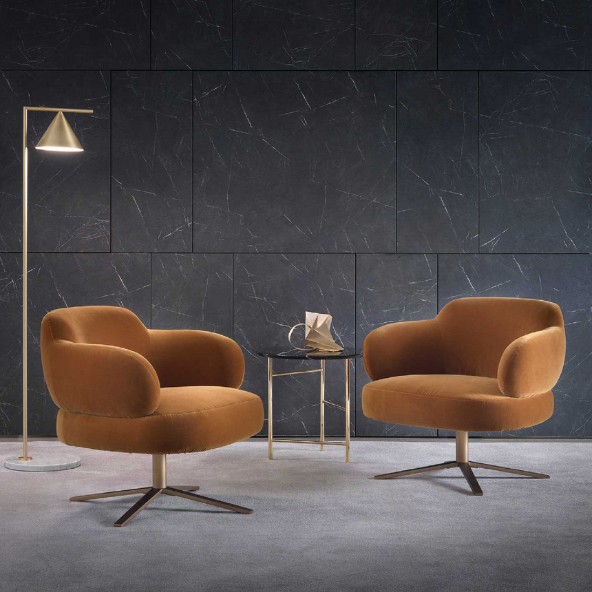Metal Base Swivel Armchair | Marelli Sign | Italianfuniture.com