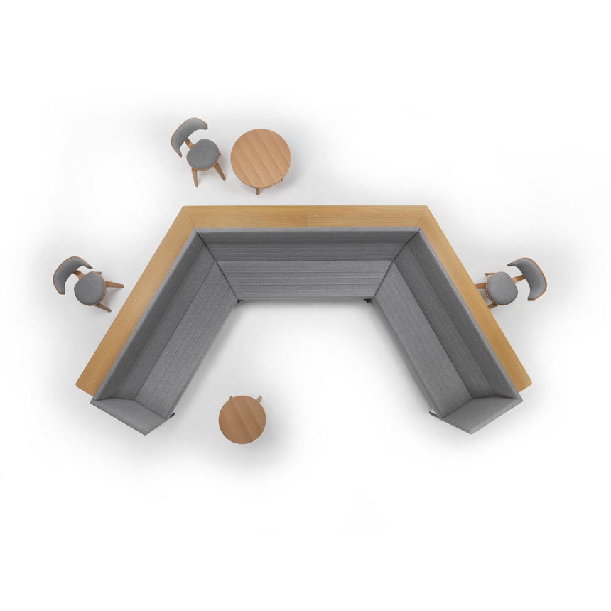 60° Angled Armless Central Sofa | Marelli Stripes | Italianfuniture.com