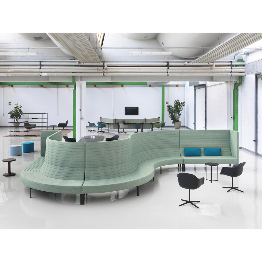 Armless Curved Sofa | Marelli Stripes | Italianfurniture.com