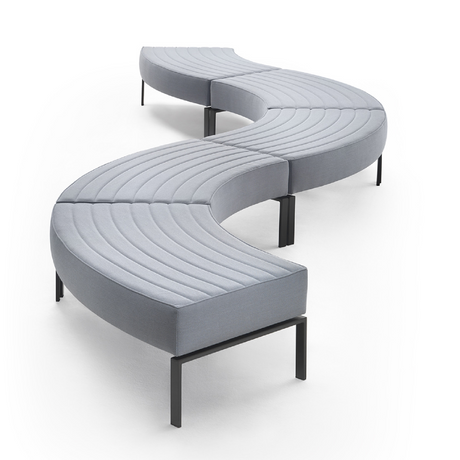 Modern Channeled Curved Bench | Marelli Stripes | Italianfurniture.com