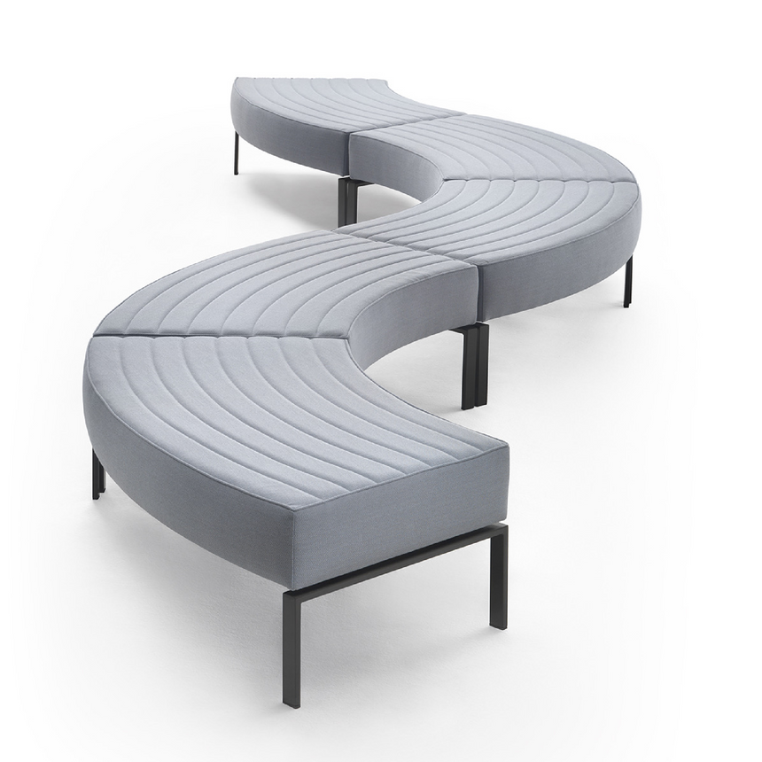 Modern Channeled Curved Bench | Marelli Stripes | Italianfurniture.com