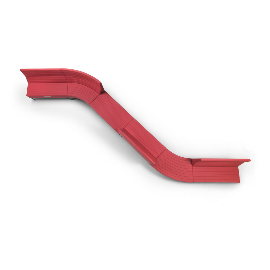 Modern Channeled Curved Bench | Marelli Stripes | Italianfurniture.com