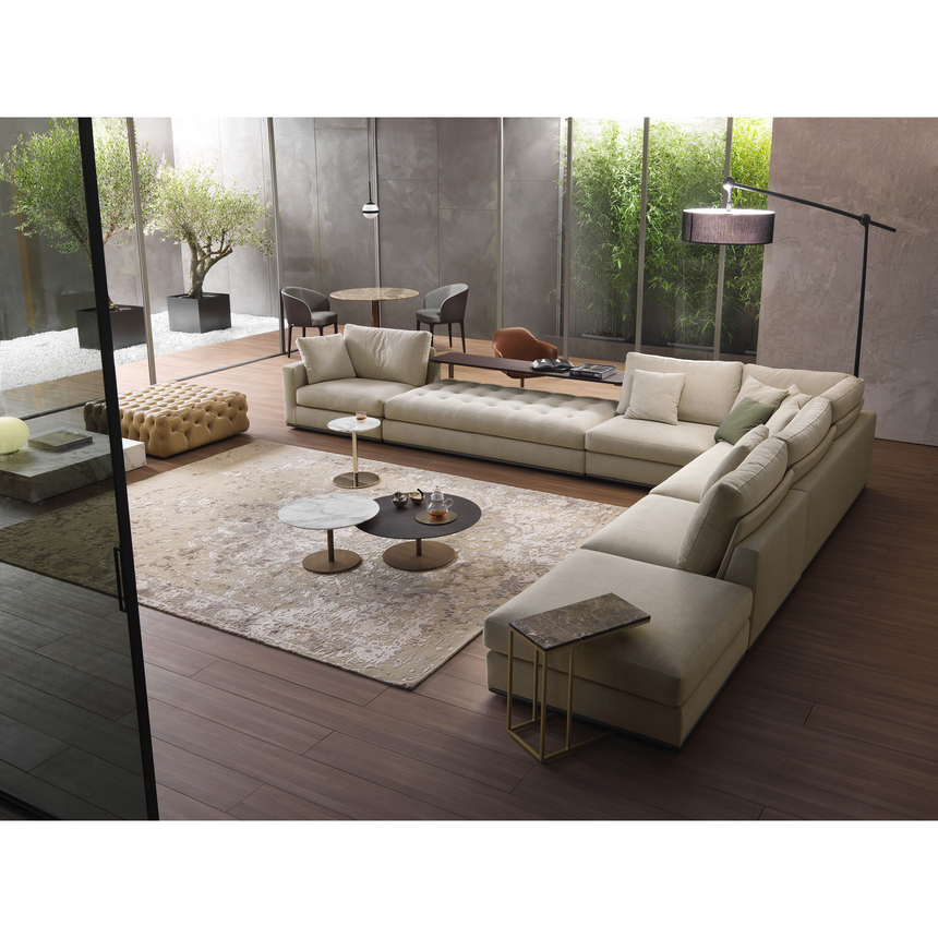 Wooden Base 2-Seater Corner Sofa | Marelli Oliver | Italianfurniture.com