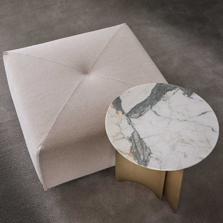 Vertical Seam Square Ottoman | Marelli Yann | Italianfurniture.com