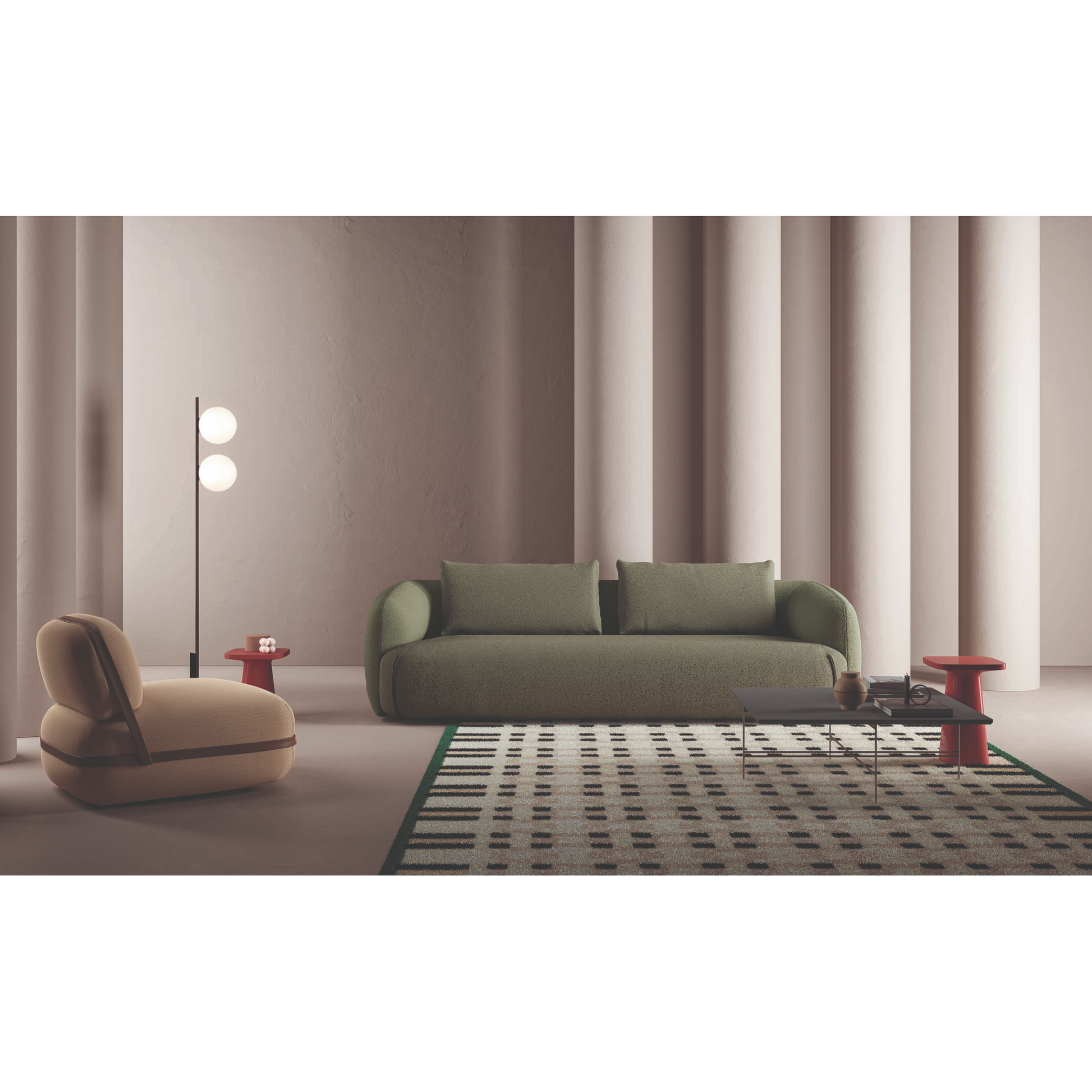 Curved Back 2-Seater Sofa | Marac Aland | Italianfurniture.com