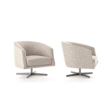 Curved Back Swivel Armchair | Marac Leslie | Italianfurniture.com