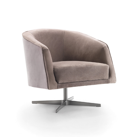 Curved Back Swivel Armchair | Marac Leslie | Italianfurniture.com