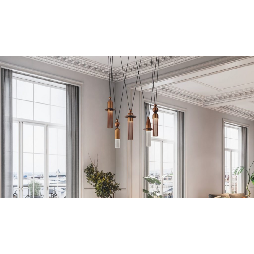 Geometrical Hanging Lamp Set (5) | Masiero Nappe C5 | Italianfurniture.com