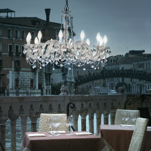 White Crystal LED Chandelier | Masiero Drylight | Italianfurniture.com