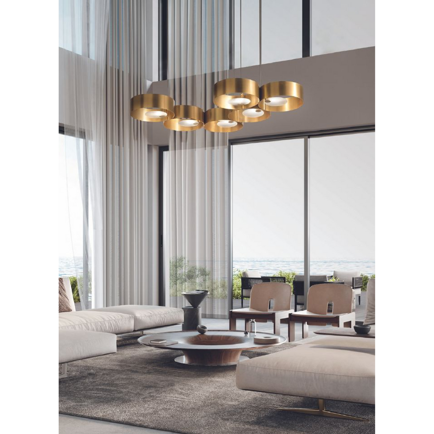 Six-Ring Metal Chandelier | Masiero Sound | Italianfurniture.com