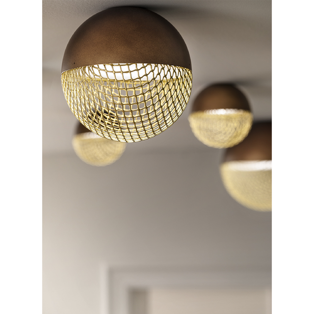 Metal Mesh Sphere Ceiling Lamp | Masiero Iglù | ItalianFurniture.com