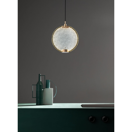 Round Prism Glass Hanging Lamp | Masiero Horo | Italianfurniture.com